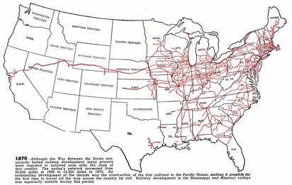 railroad maps map 1870 expansion development railroads railway history american gilded westward 1850 america 1890 train pacific lines 1900 age
